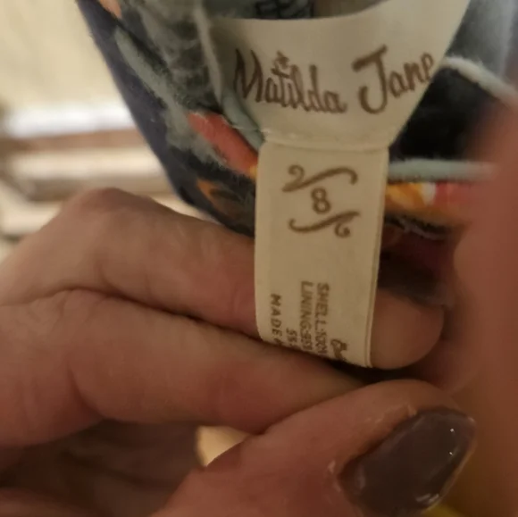 Matilda Jane Floral Blue Overalls - Picture 2 of 4